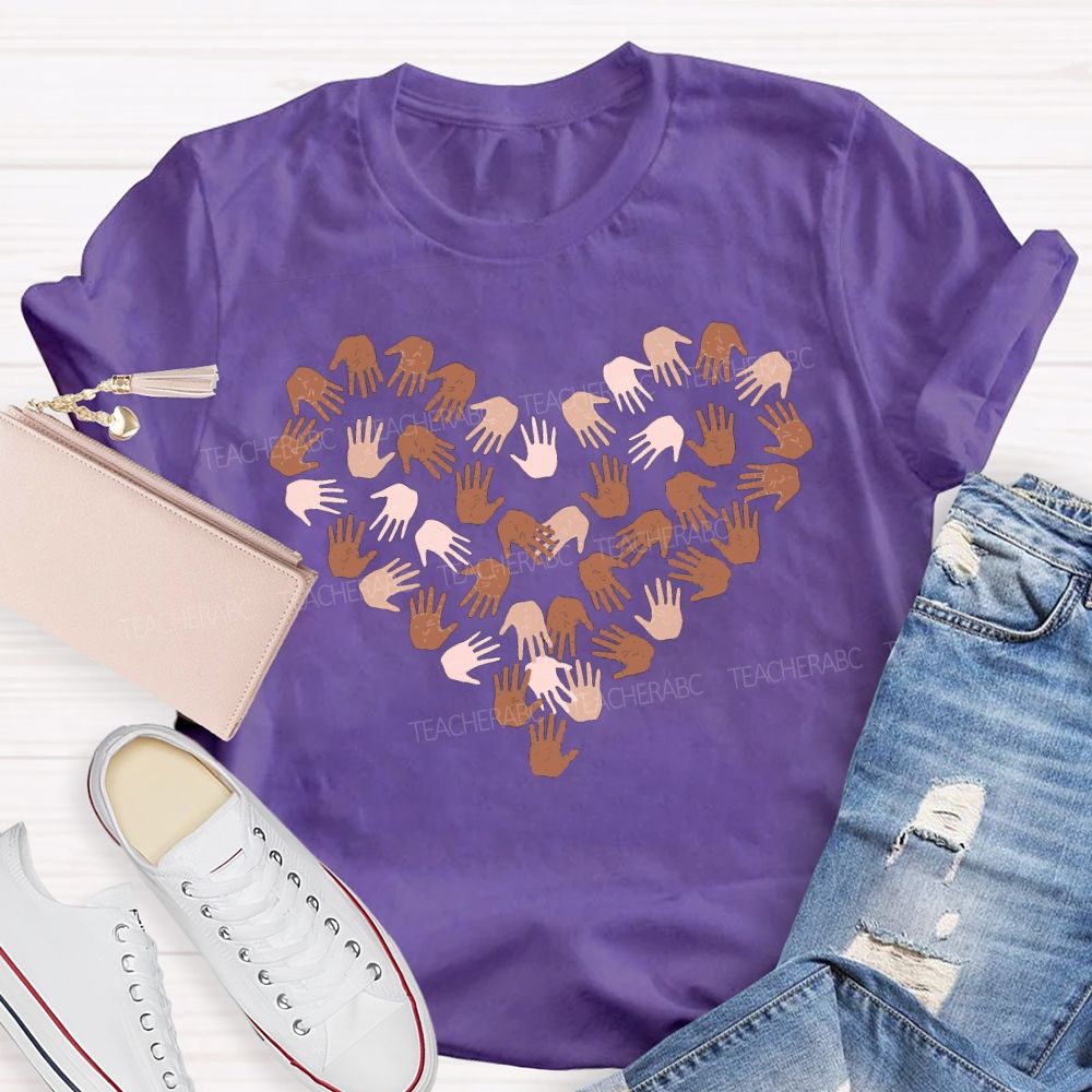 Women'S Rights Women'S History Month Handprint Heart T-shirt