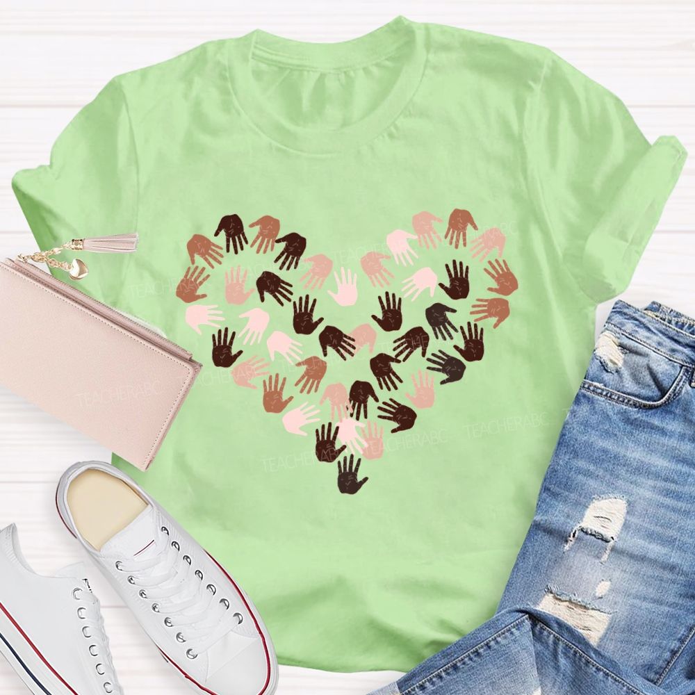 Women'S Rights Women'S History Month Handprint Heart T-shirt