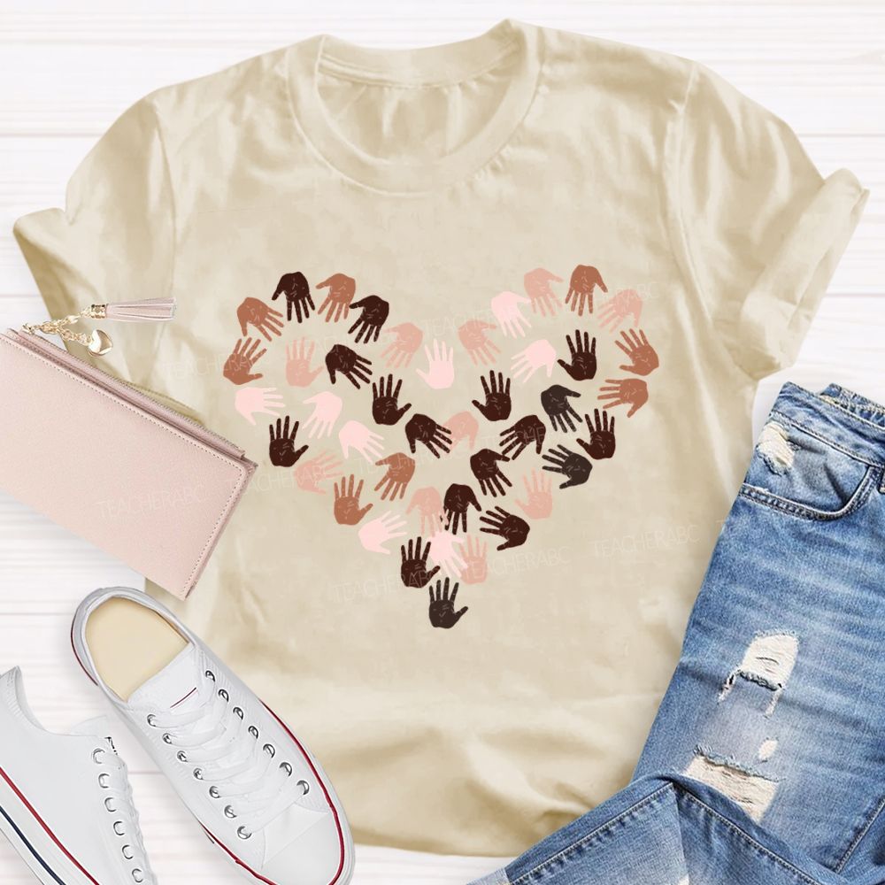 Women'S Rights Women'S History Month Handprint Heart T-shirt