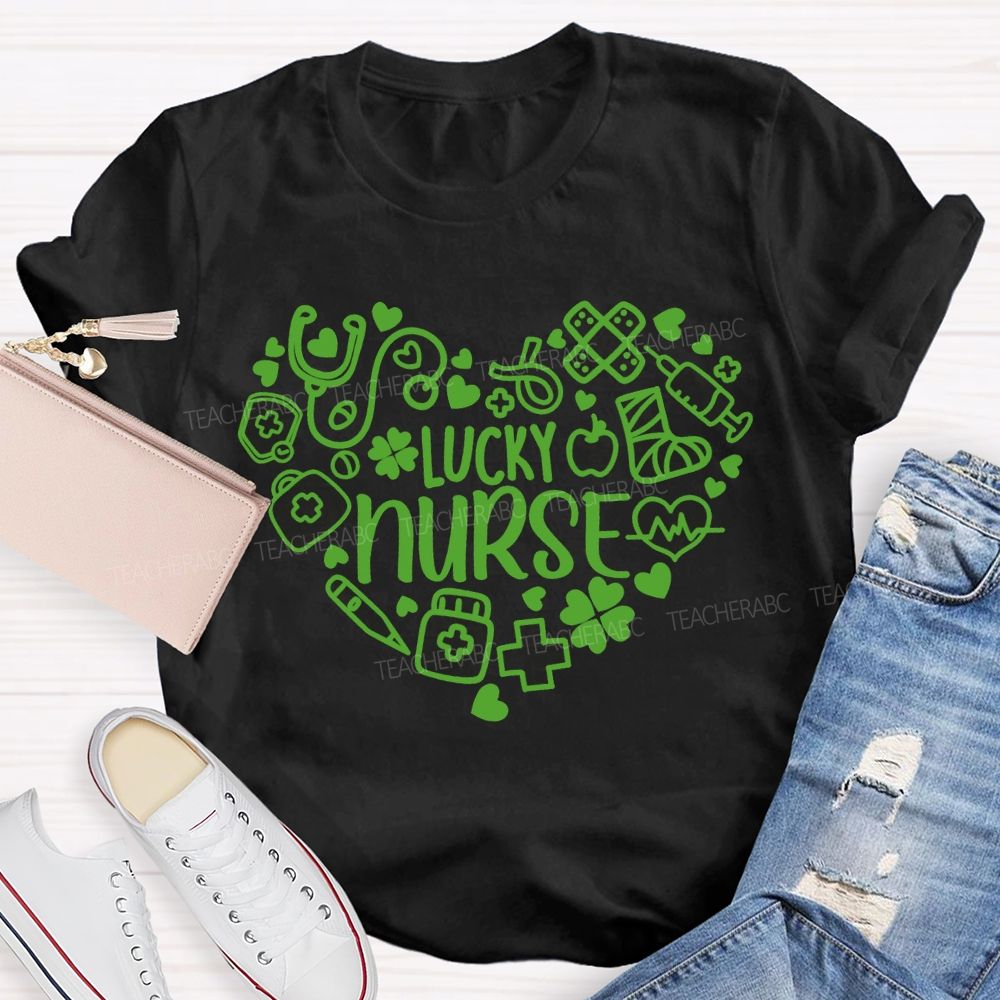 Lucky Nurse Heart Four-Leaf Clover T-shirt