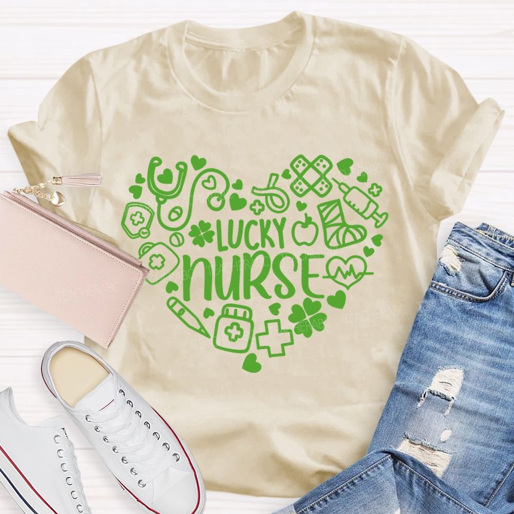 Lucky Nurse Heart Four-Leaf Clover T-shirt