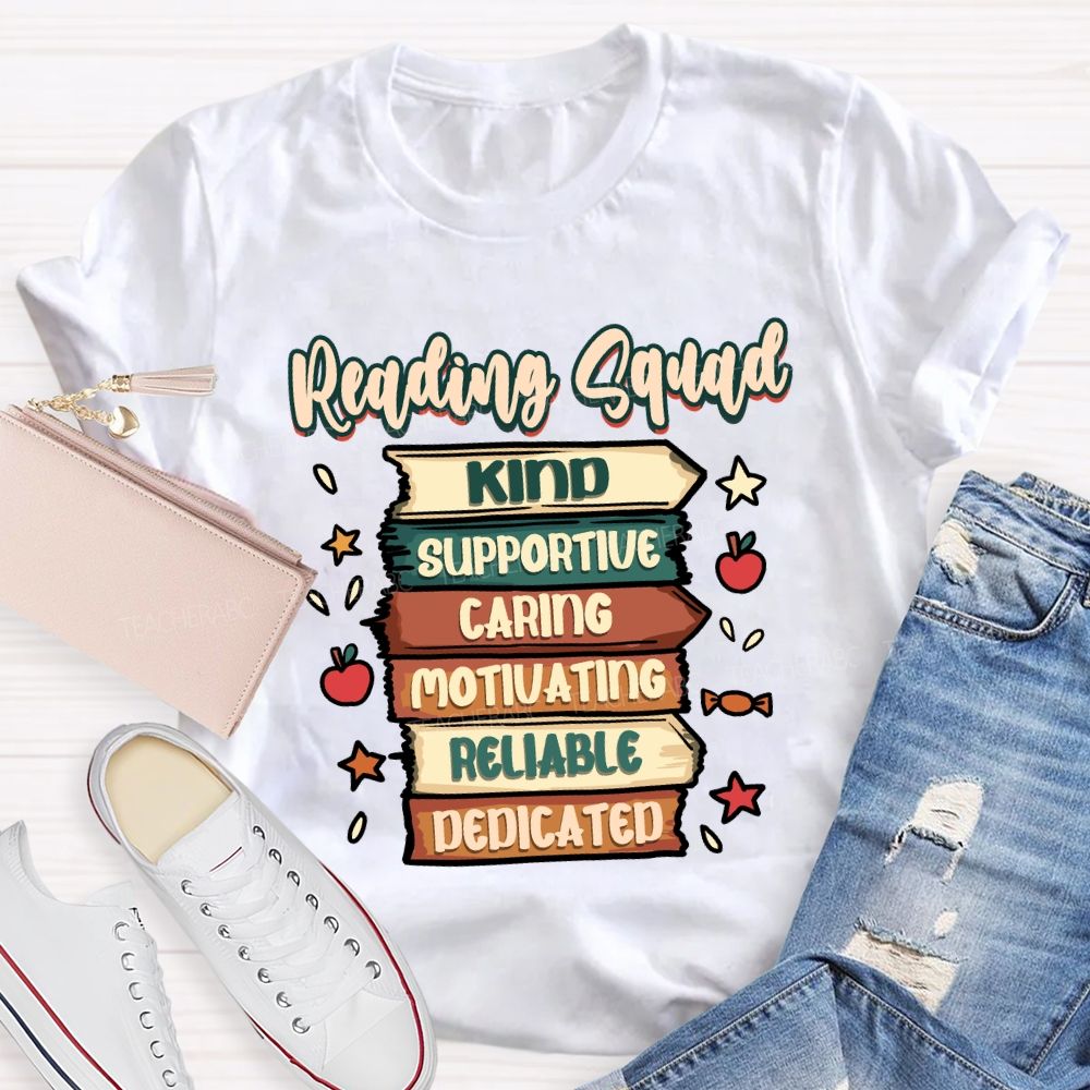 Reading Squad Kind Supportive Teacher T-shirt