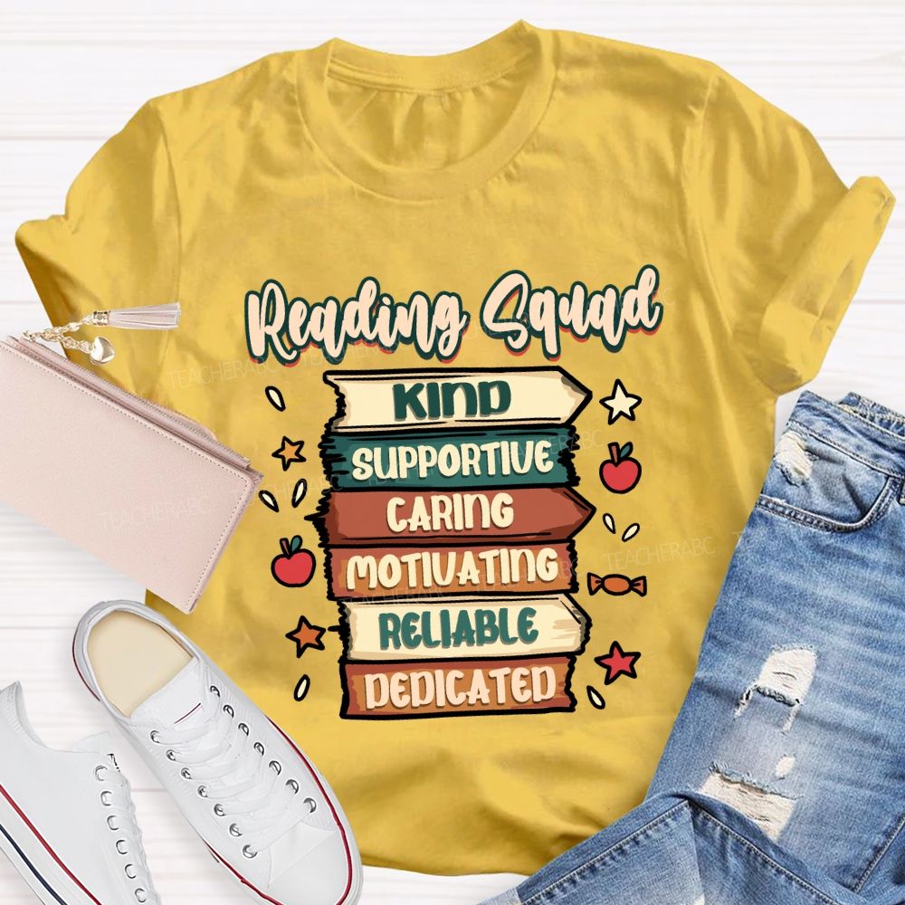 Reading Squad Kind Supportive Teacher T-shirt