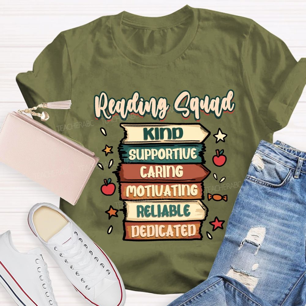 Reading Squad Kind Supportive Teacher T-shirt