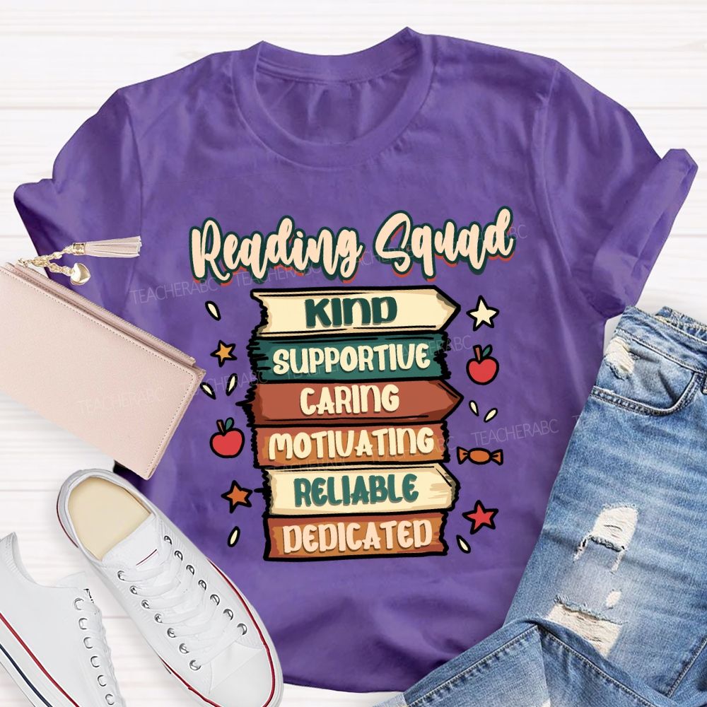 Reading Squad Kind Supportive Teacher T-shirt