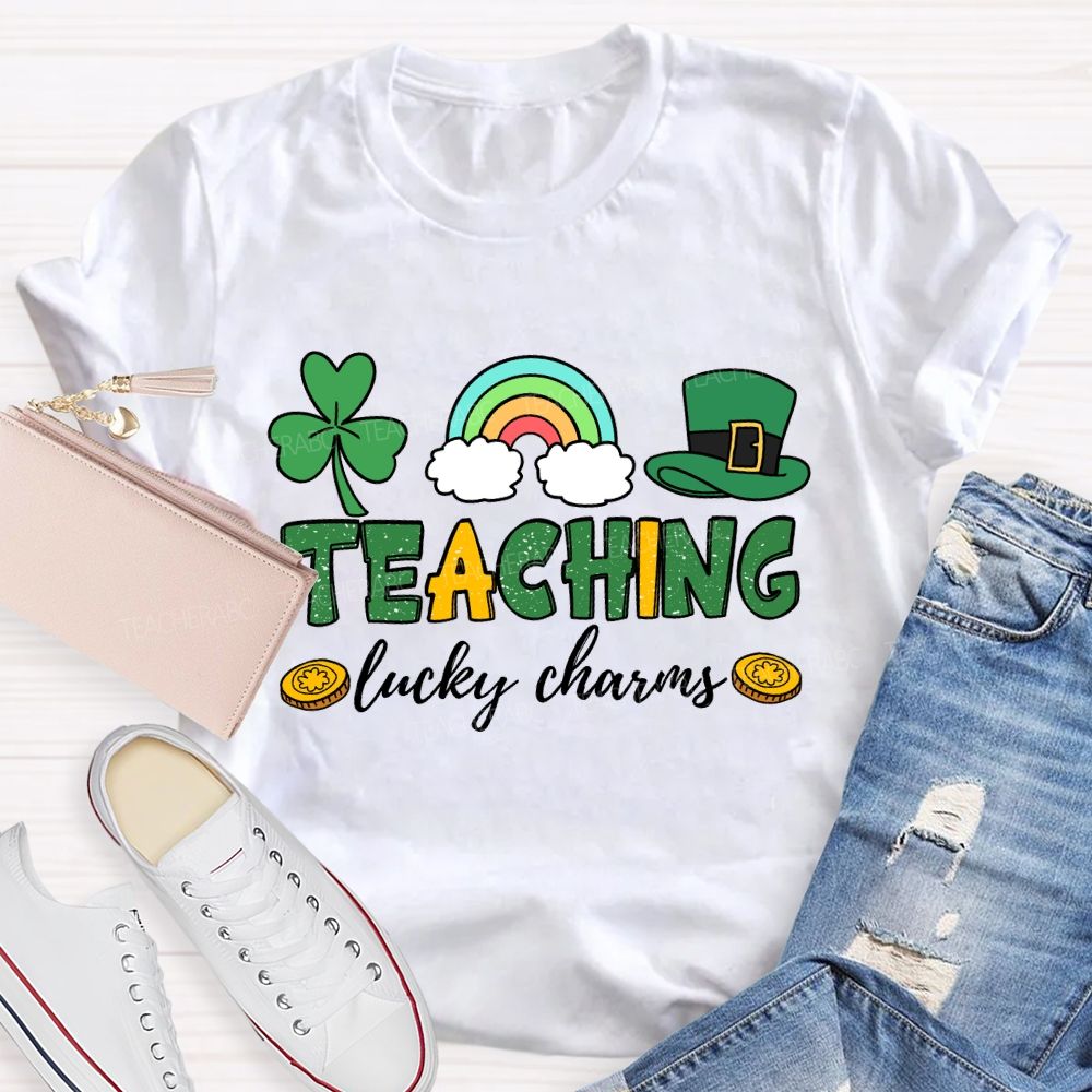 Teaching Lucky Charms Clover Rainbow Teacher T-shirt