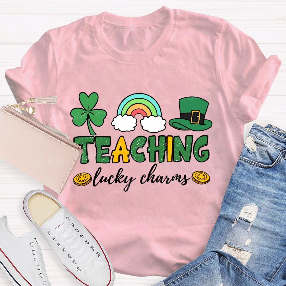 Teaching Lucky Charms Clover Rainbow Teacher T-shirt