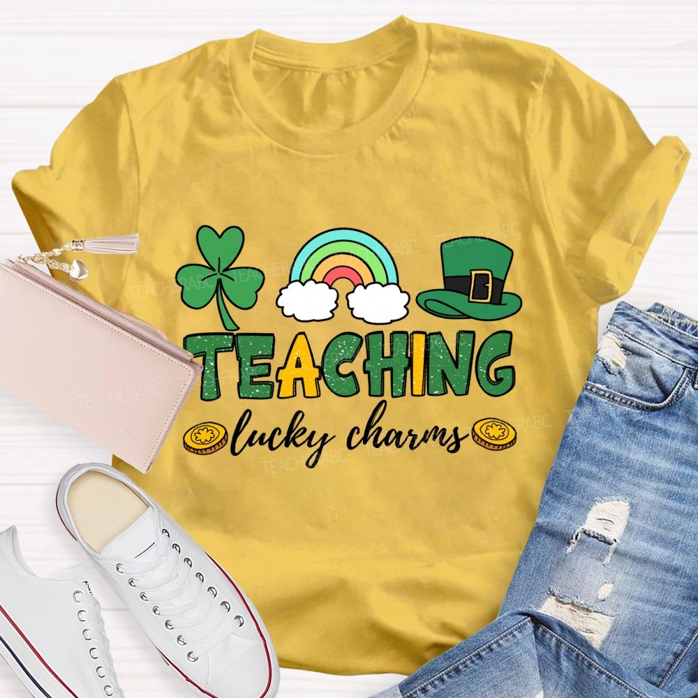 Teaching Lucky Charms Clover Rainbow Teacher T-shirt