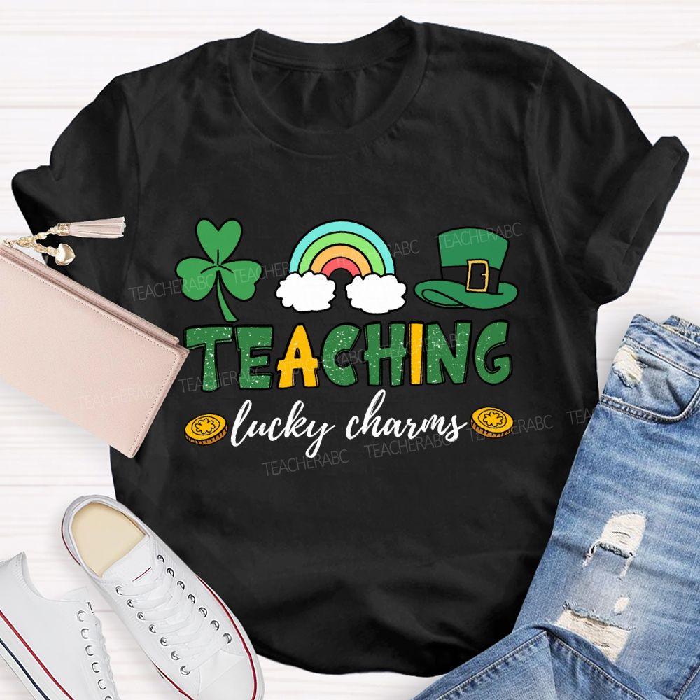 Teaching Lucky Charms Clover Rainbow Teacher T-shirt