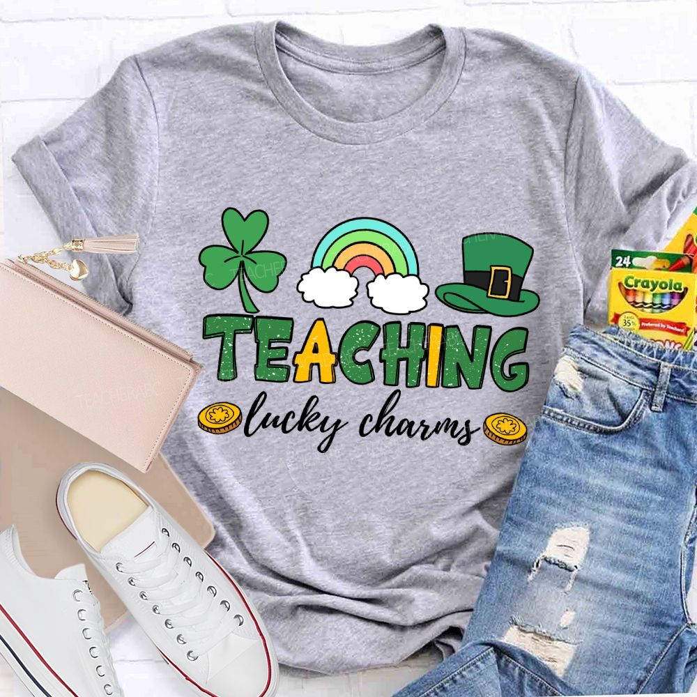 Teaching Lucky Charms Clover Rainbow Teacher T-shirt