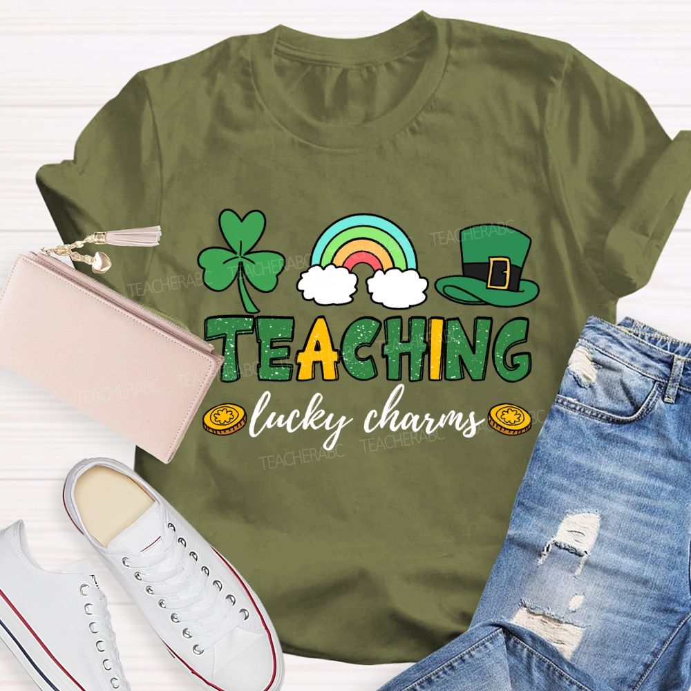 Teaching Lucky Charms Clover Rainbow Teacher T-shirt