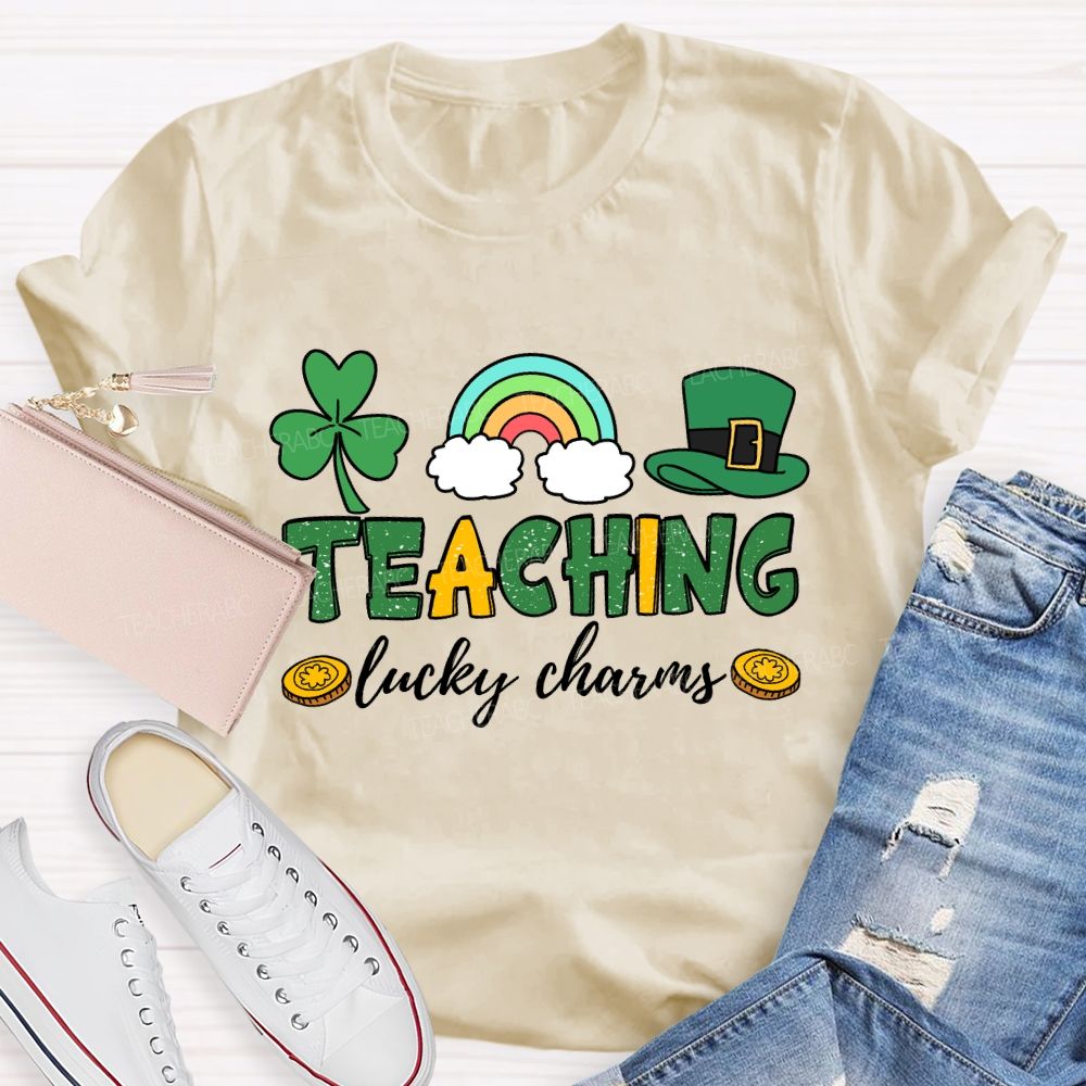 Teaching Lucky Charms Clover Rainbow Teacher T-shirt