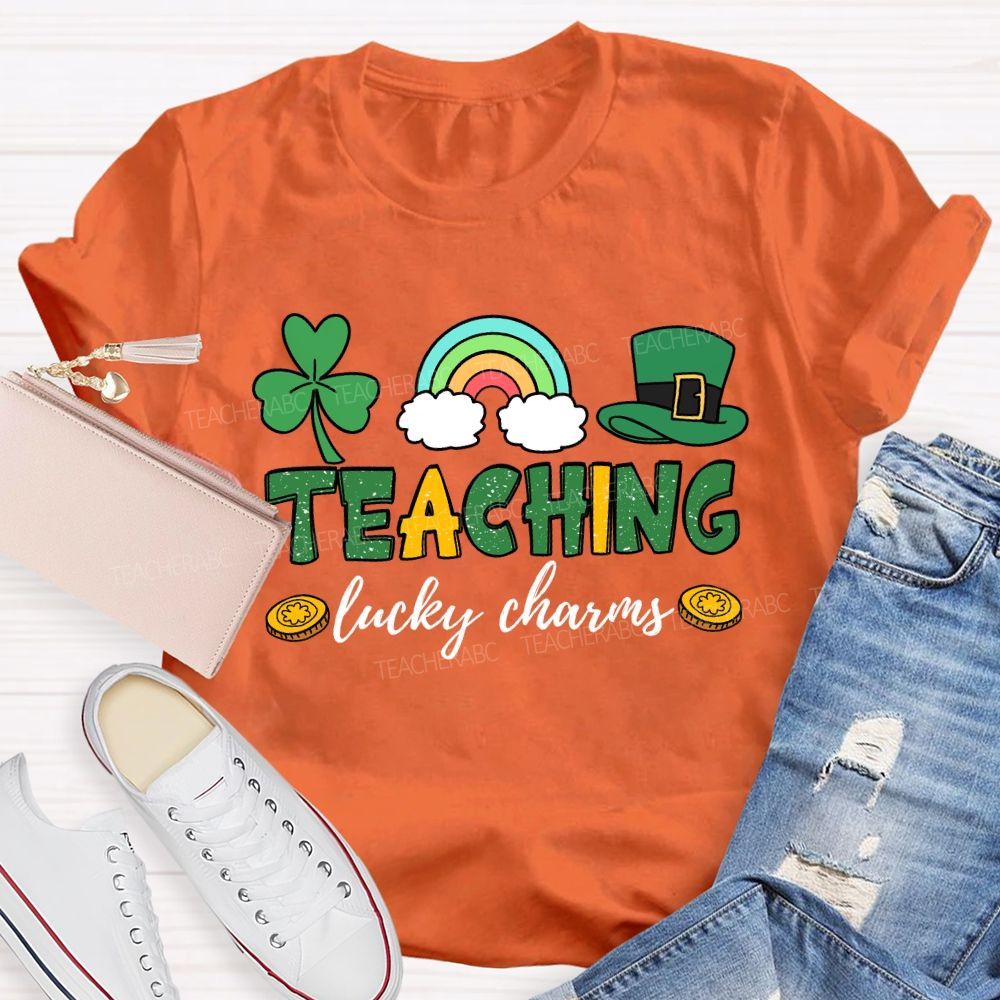 Teaching Lucky Charms Clover Rainbow Teacher T-shirt