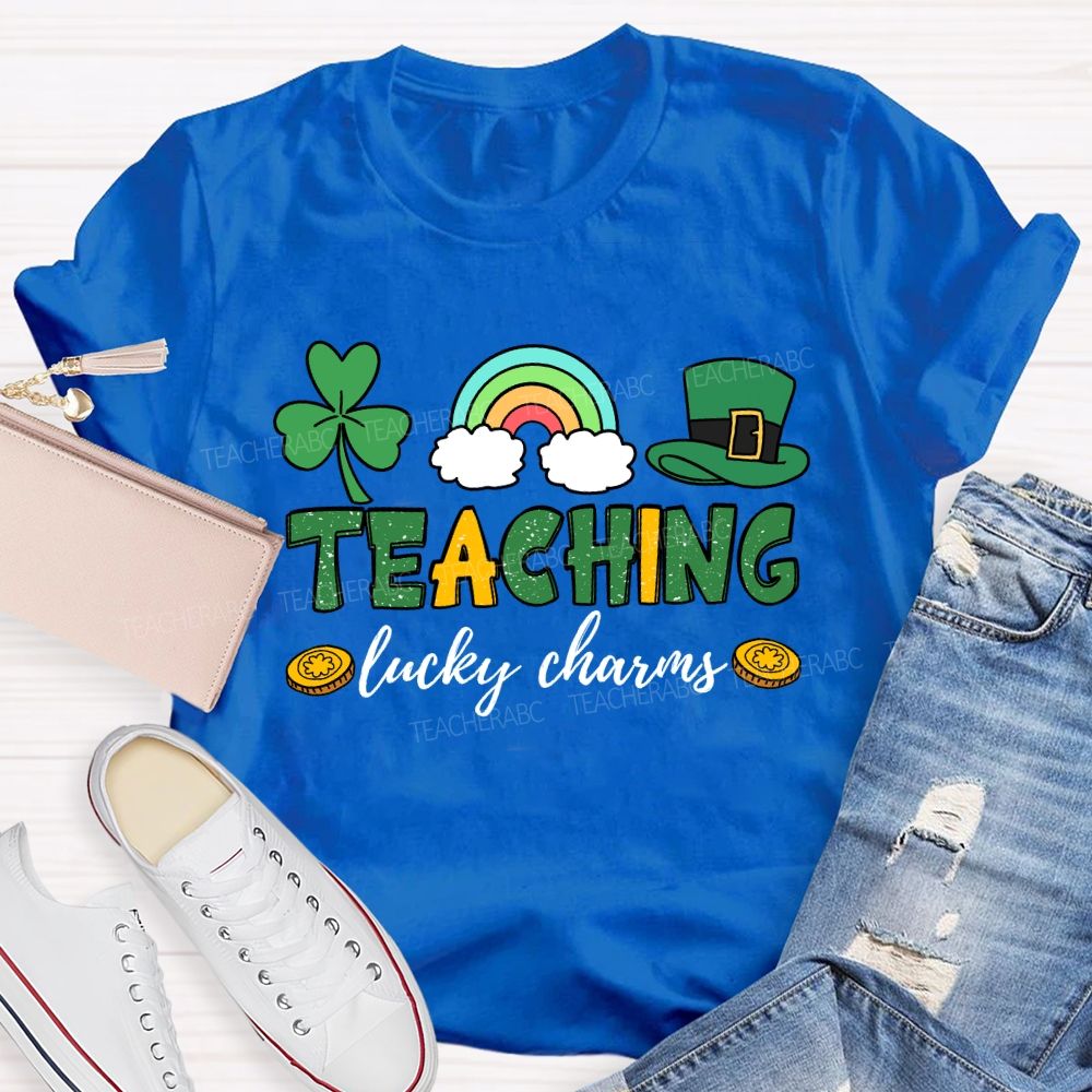 Teaching Lucky Charms Clover Rainbow Teacher T-shirt