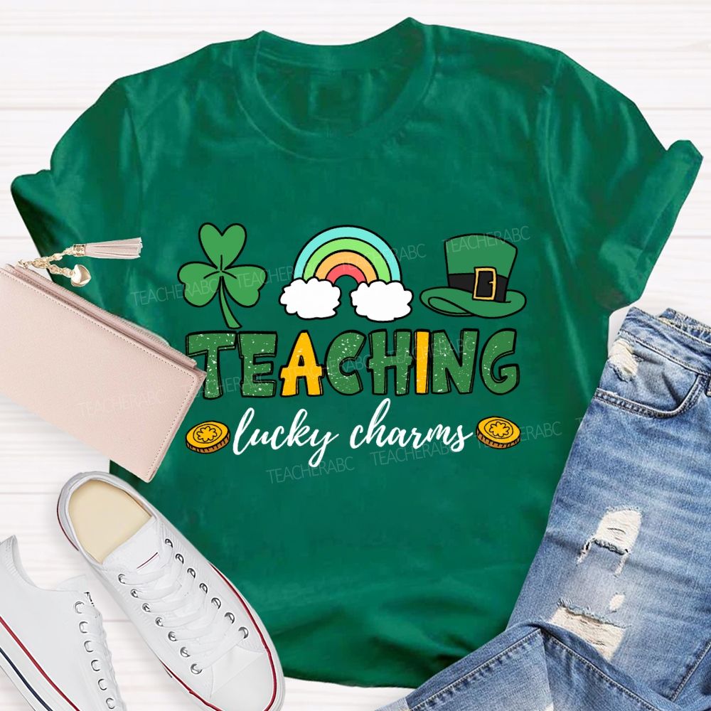 Teaching Lucky Charms Clover Rainbow Teacher T-shirt