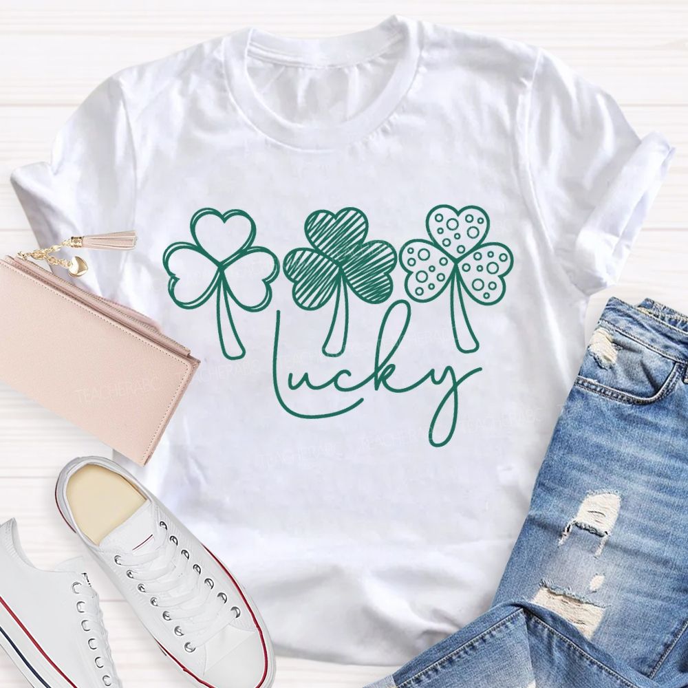 Lucky Clover Happy Saint Patrick'S Day Teacher T-shirt