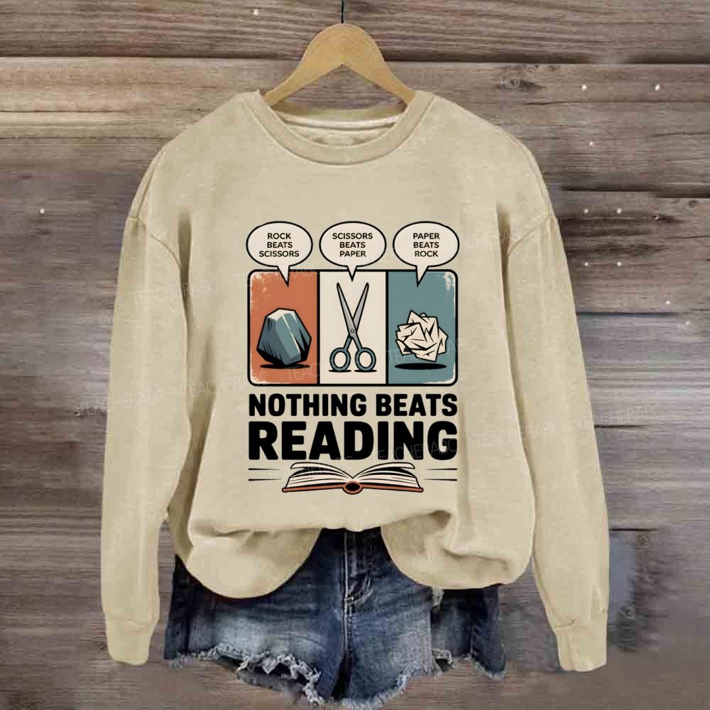 Rock Paper Scissors Nothing Beats Reading Sweatshirt