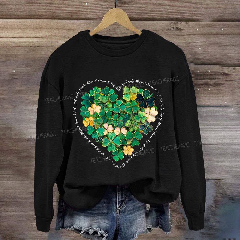 Lucky Clover Print Sweatshirt