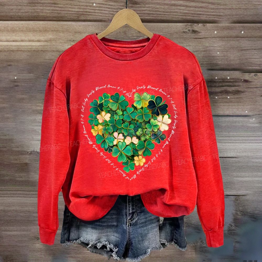 Lucky Clover Print Sweatshirt