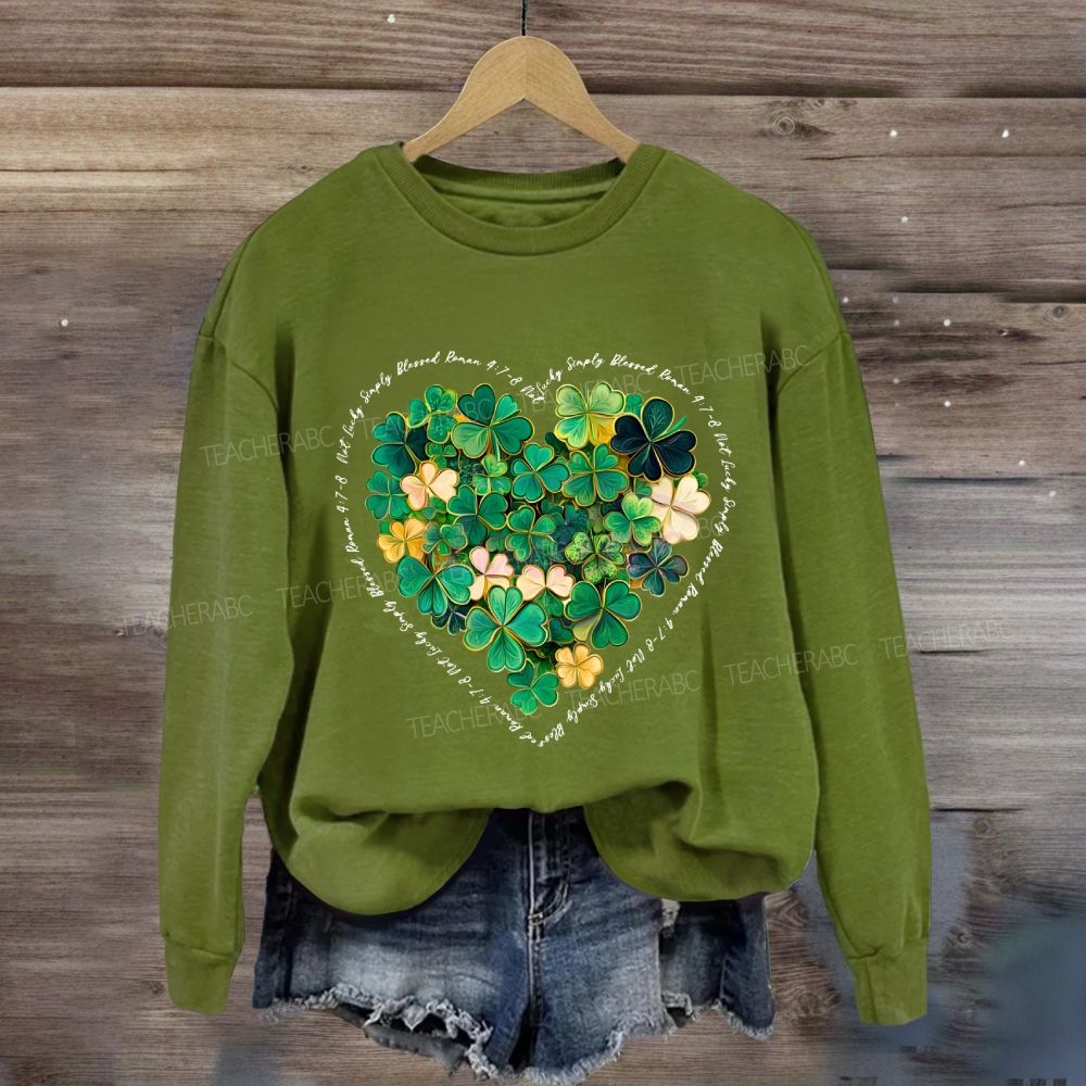 Lucky Clover Print Sweatshirt