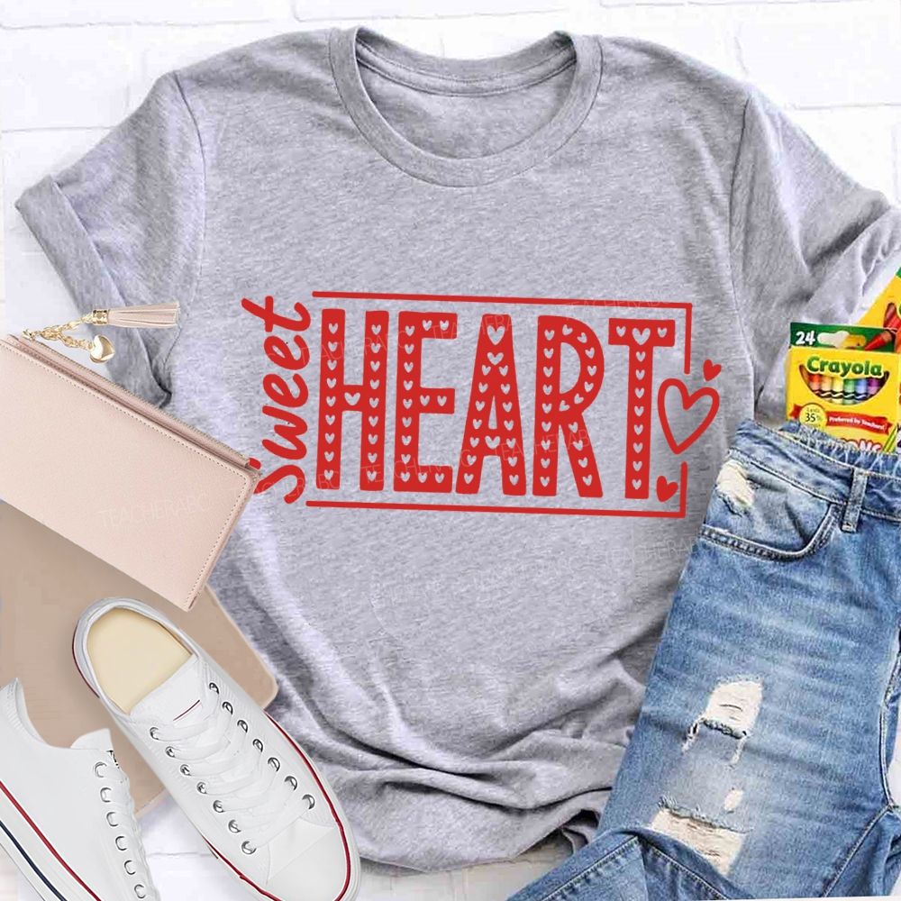 Sweet Heart Valentine's Day Teacher T-Shirt