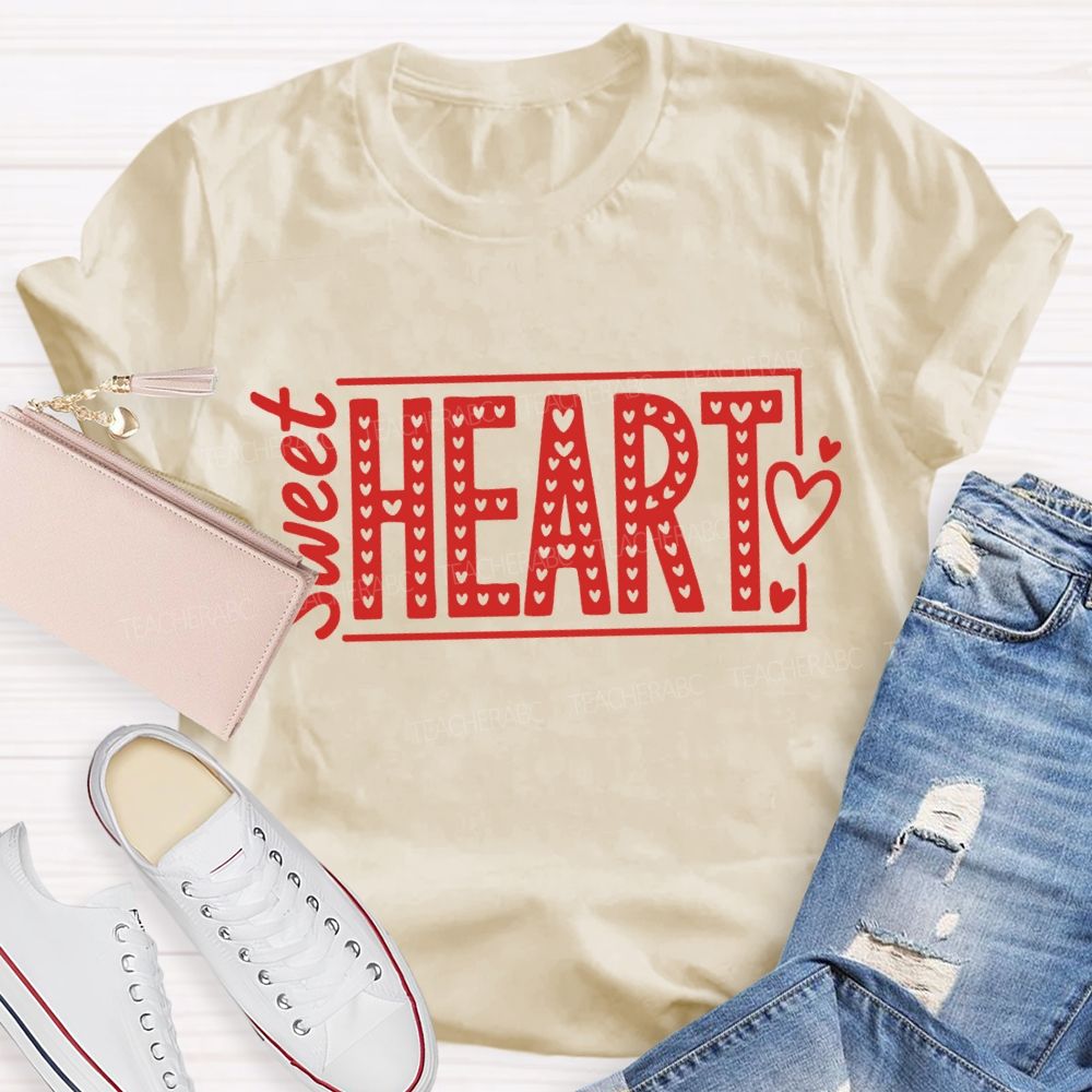 Sweet Heart Valentine's Day Teacher T-Shirt