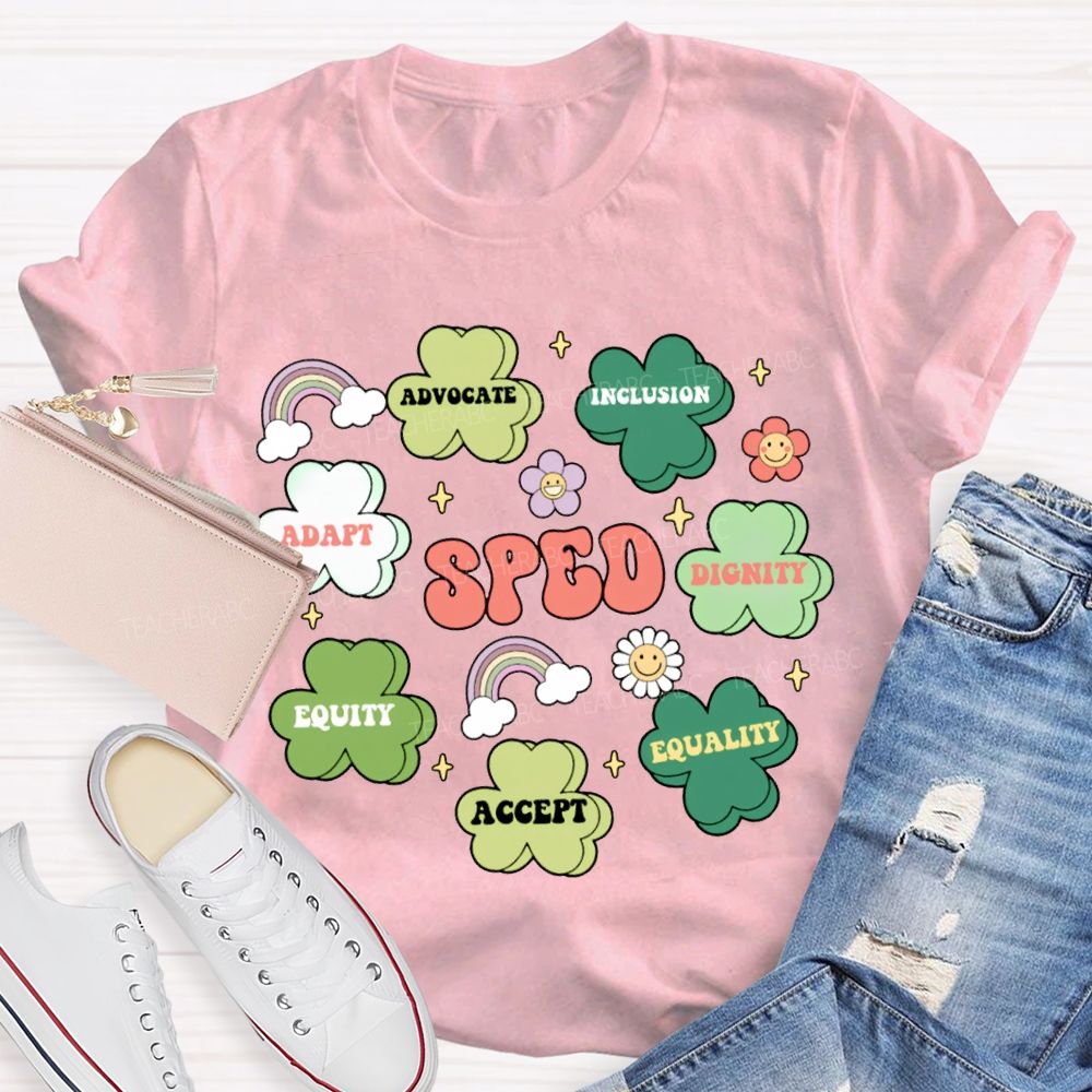 Sped Adapt Advocate Inclusion Dignity Equity Accept T-shirt