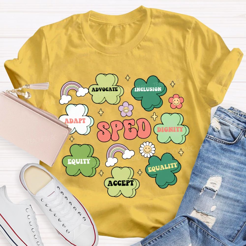 Sped Adapt Advocate Inclusion Dignity Equity Accept T-shirt