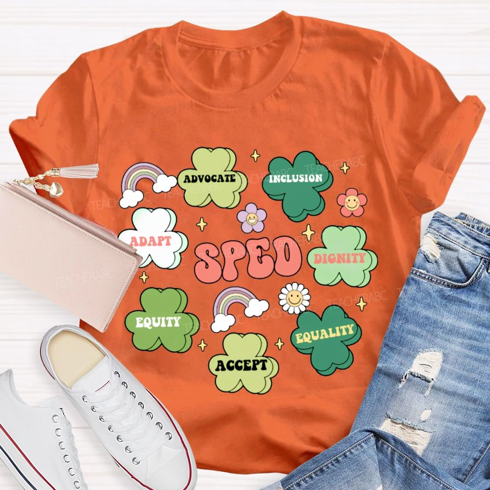 Sped Adapt Advocate Inclusion Dignity Equity Accept T-shirt