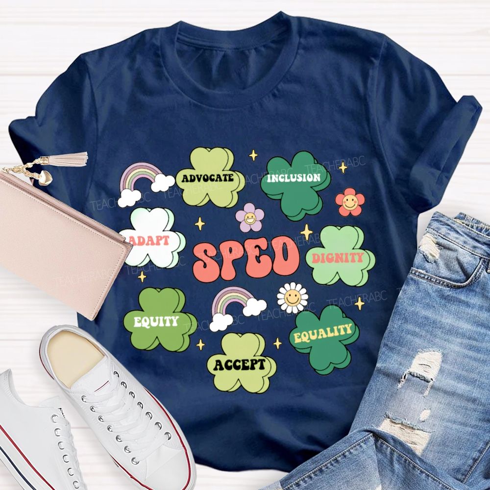 Sped Adapt Advocate Inclusion Dignity Equity Accept T-shirt