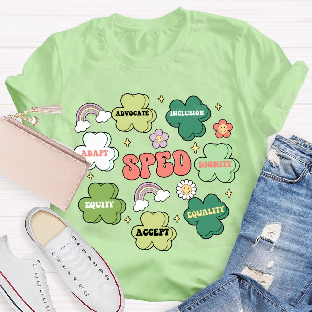 Sped Adapt Advocate Inclusion Dignity Equity Accept T-shirt