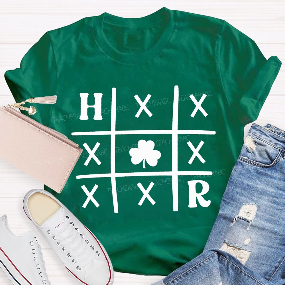 Shamrock Tic Tac Toe St. Patrick's Day Teacher T-shirt