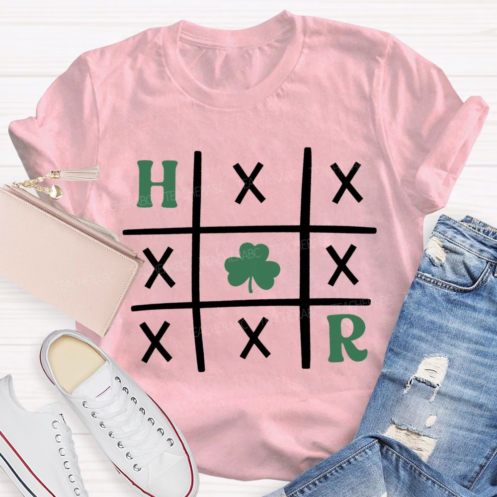 Shamrock Tic Tac Toe St. Patrick's Day Teacher T-shirt