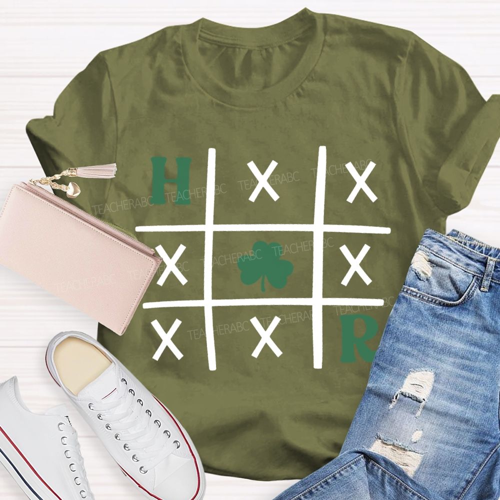 Shamrock Tic Tac Toe St. Patrick's Day Teacher T-shirt