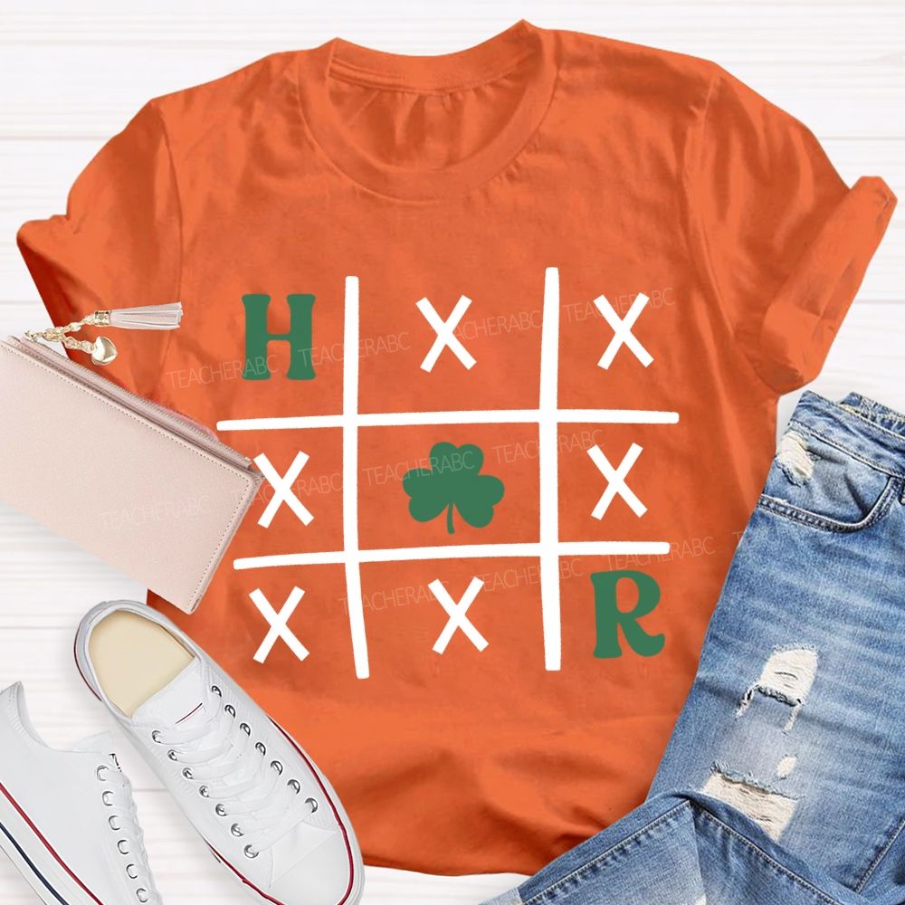 Shamrock Tic Tac Toe St. Patrick's Day Teacher T-shirt