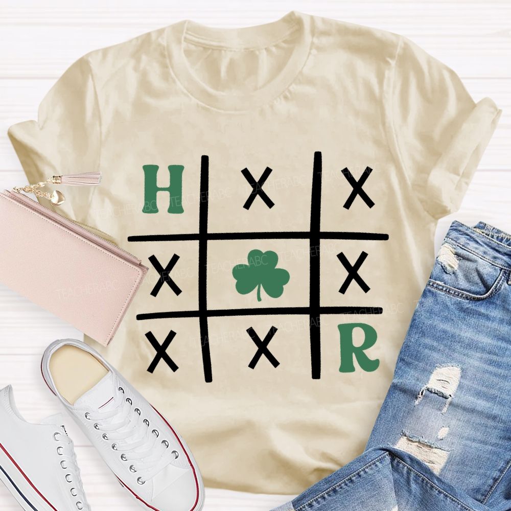 Shamrock Tic Tac Toe St. Patrick's Day Teacher T-shirt