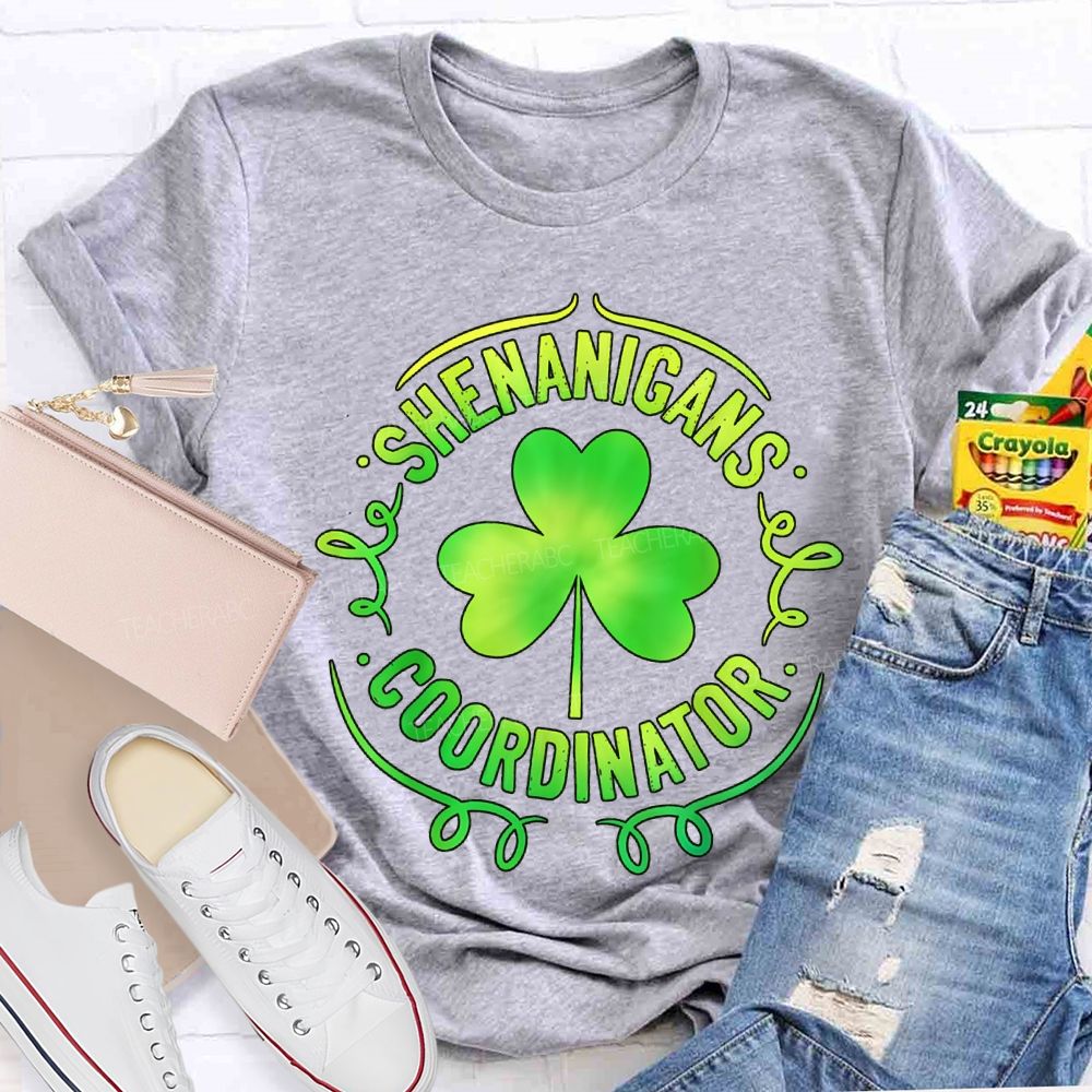 Shenanigans Coordinator Lucky Clover Teacher T-shirt