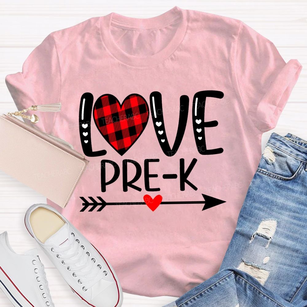 Personalized Grade Love Heart Valentine'S Day Teacher T-shirt