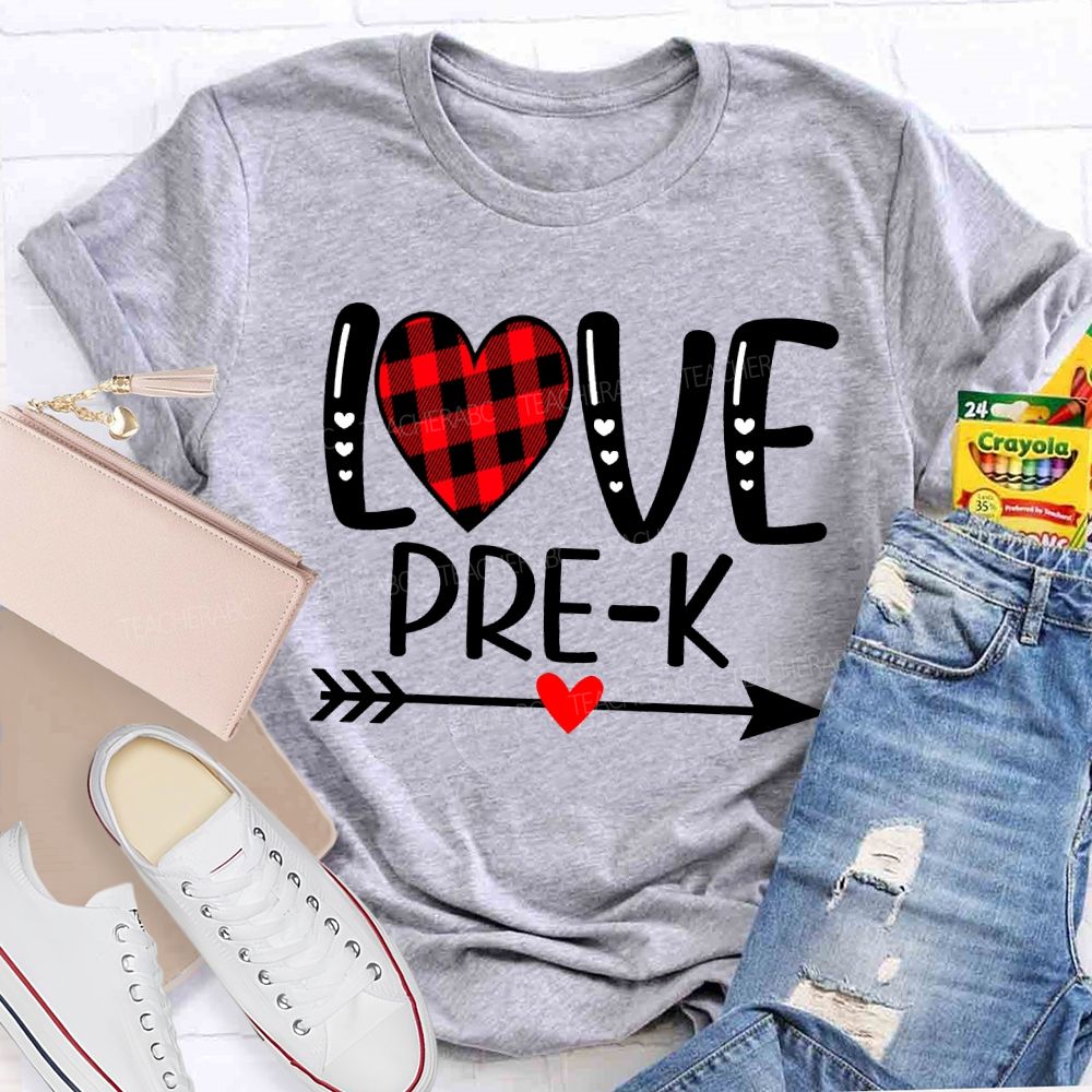 Personalized Grade Love Heart Valentine'S Day Teacher T-shirt