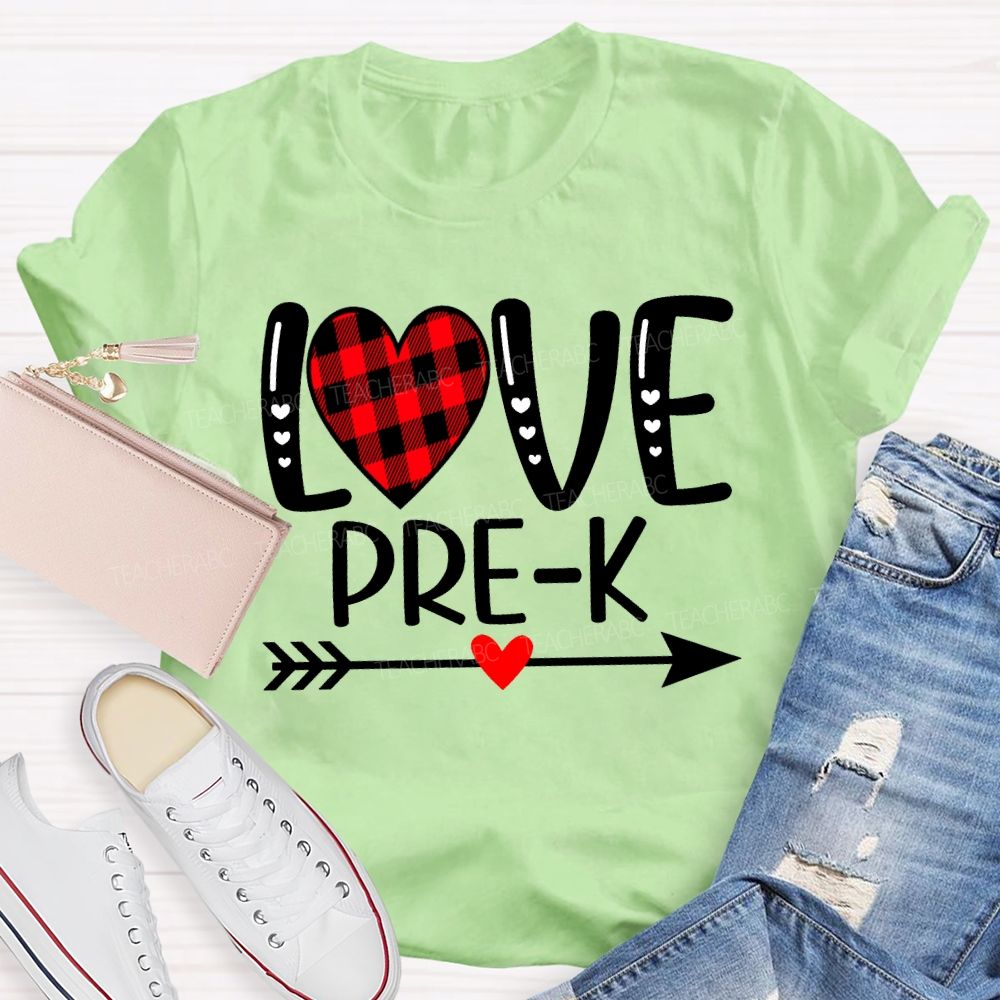 Personalized Grade Love Heart Valentine'S Day Teacher T-shirt