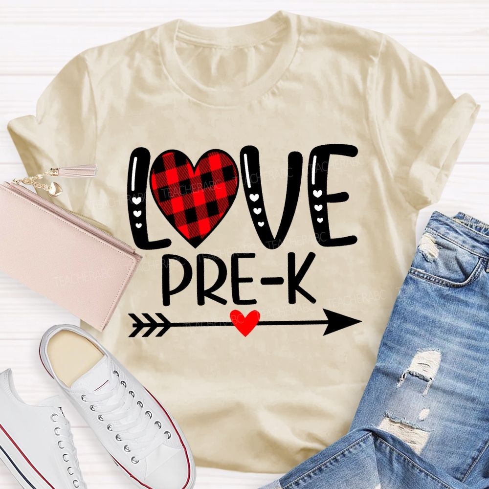 Personalized Grade Love Heart Valentine'S Day Teacher T-shirt