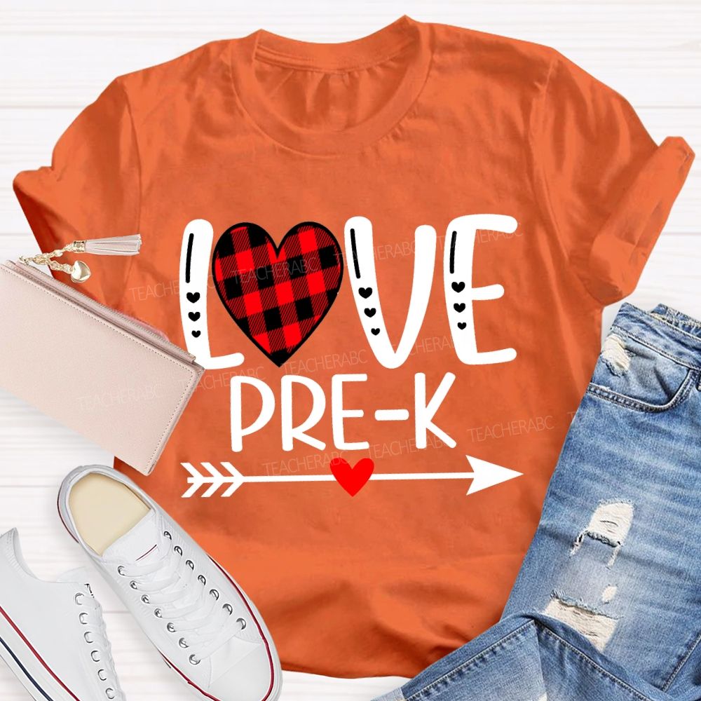 Personalized Grade Love Heart Valentine'S Day Teacher T-shirt