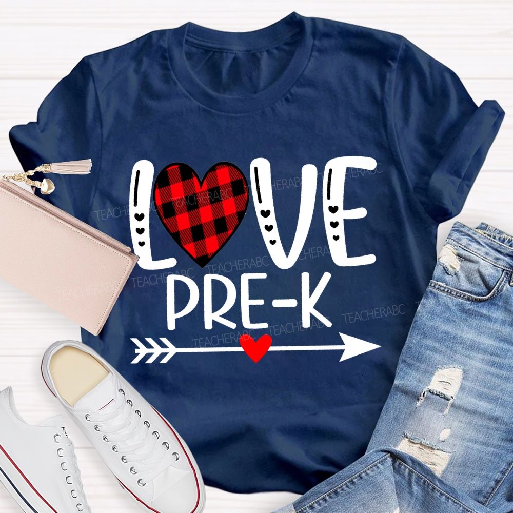 Personalized Grade Love Heart Valentine'S Day Teacher T-shirt