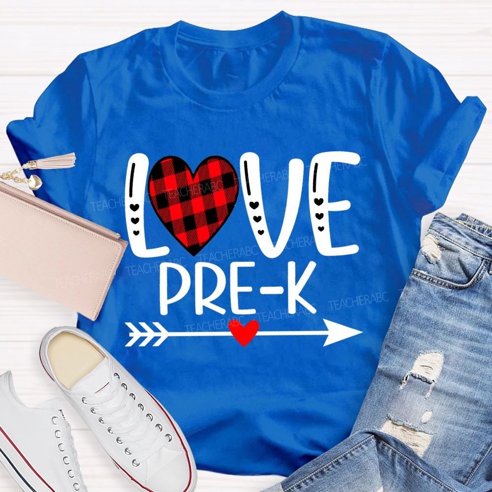 Personalized Grade Love Heart Valentine'S Day Teacher T-shirt
