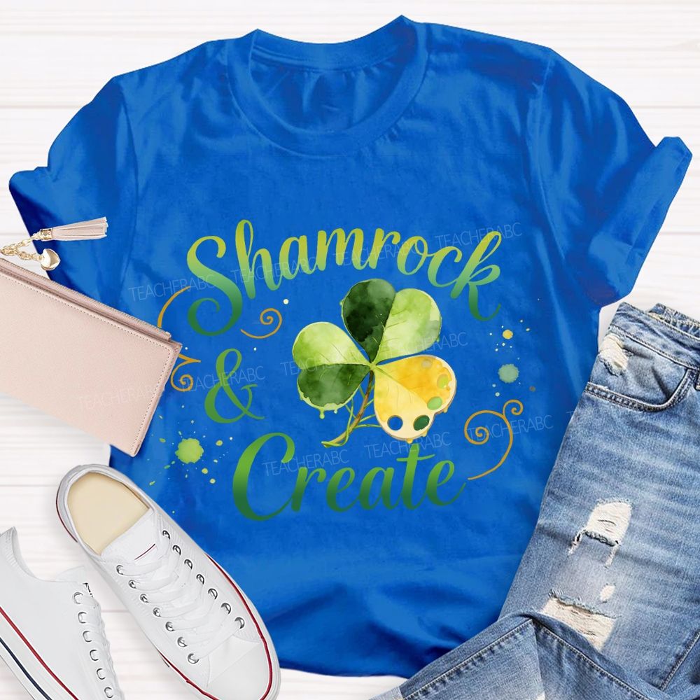 Shamrock Create Art Teacher T-Shirt