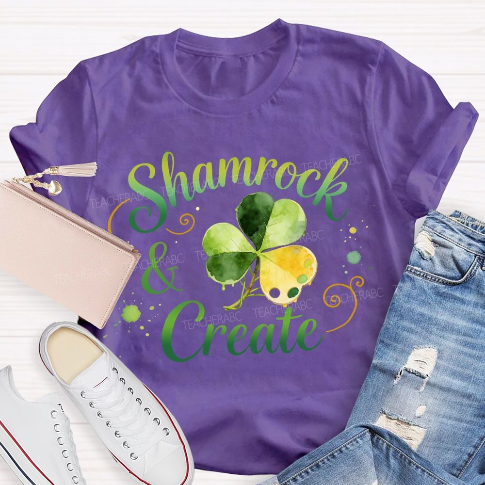 Shamrock Create Art Teacher T-Shirt
