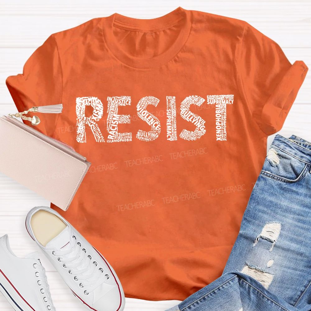 Resist Empowered Women Vintage Style Font T-shirt