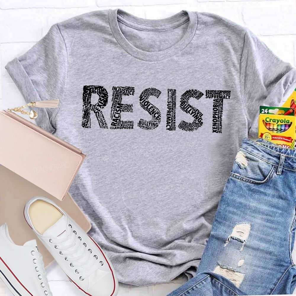Resist Empowered Women Vintage Style Font T-shirt