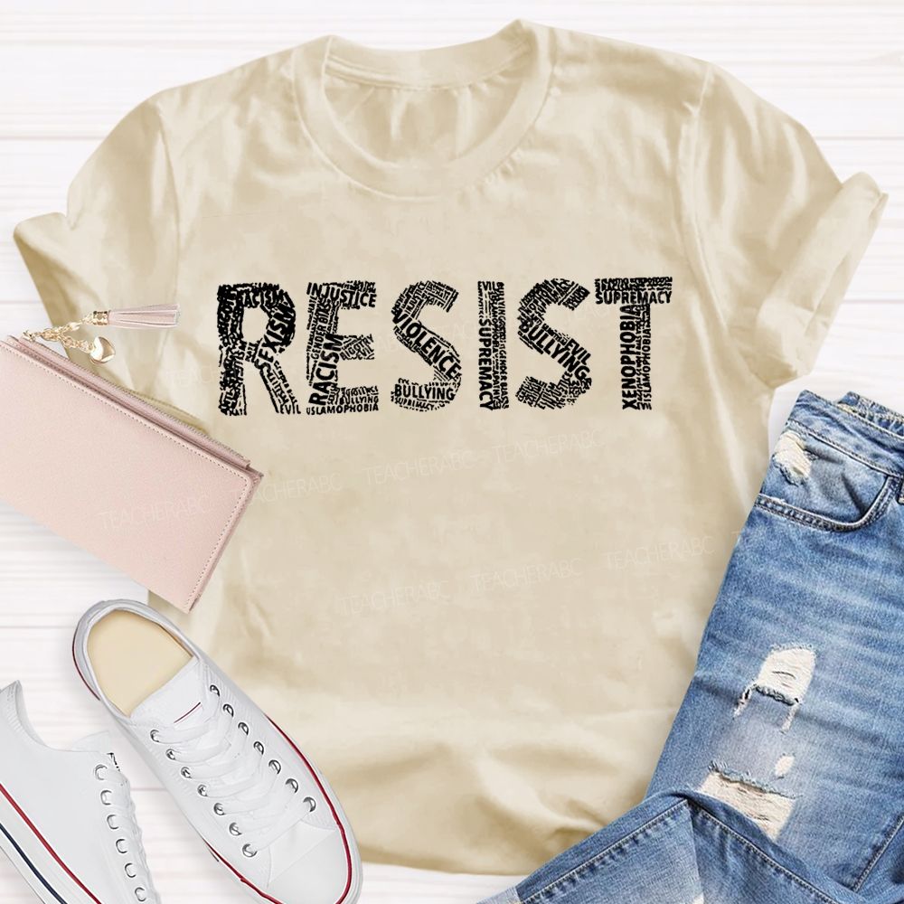 Resist Empowered Women Vintage Style Font T-shirt