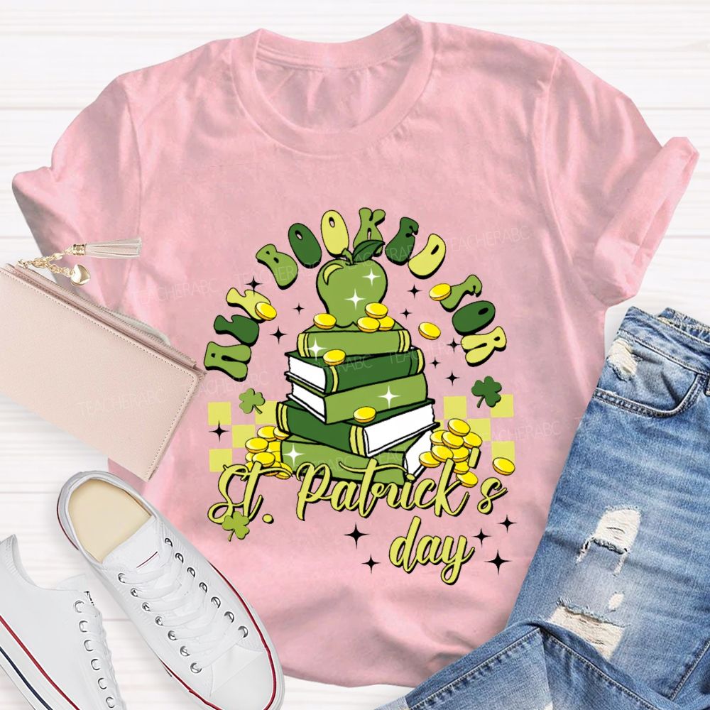 All Books For St Patrick'S Day Apples And Clover Teacher T-shirt